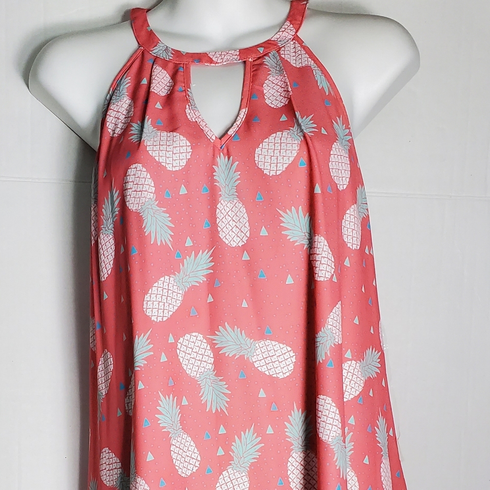 Jadelynn Brooke pineapple print sundress -Medium